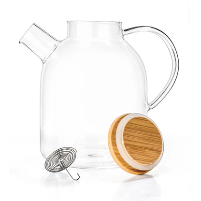 Glass Teapot - Large, Disassembled, Side View