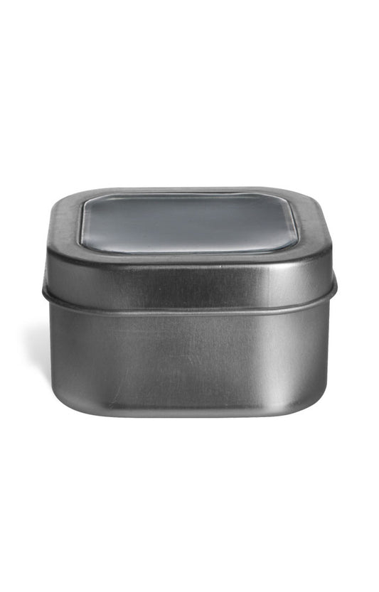 Silver Metal Tin with Window - Empty