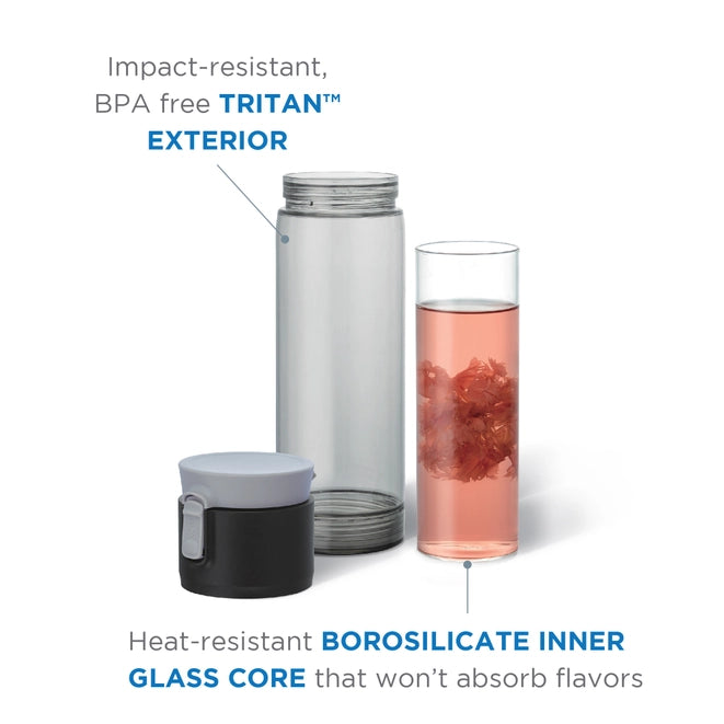 Tea Travel Tumbler, Disassembled with Details