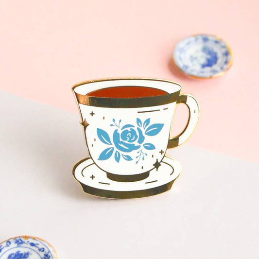 Teacup Enamel Pin, Front Side