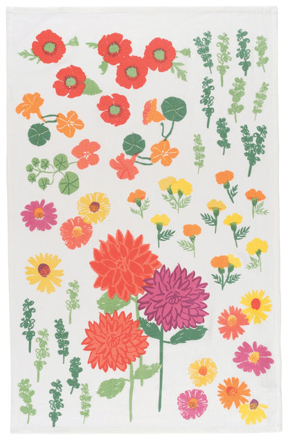 Flowers of the Month Bakers Floursack Dishtowels Set of 3
